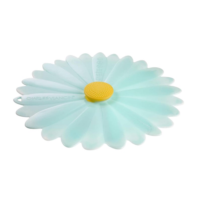Charles Viancin - Daisy Silicone Lid for Food Storage and Cooking - 11''/28cm - Airtight Seal on Any Smooth Rim Surface - BPA-Free - Oven, Microwave, Freezer, Stovetop and Dishwasher Safe - Aqua - Image 1